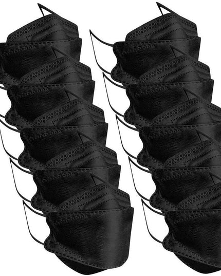 10-50Pcs KF94 Comfortable Fish Type Mask(White&Black) - Libiyi