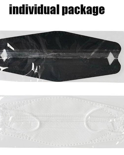 10-50Pcs KF94 Comfortable Fish Type Mask(White&Black) - Libiyi