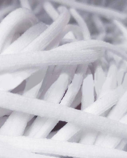 1/6 Inch(4mm)Flat Braided Elastic Cord/White Elastic Band (50 yards) - Libiyi