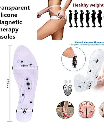 Insoles for Women & Men Cuttable Acupressure Magnetic Massage - Libiyi