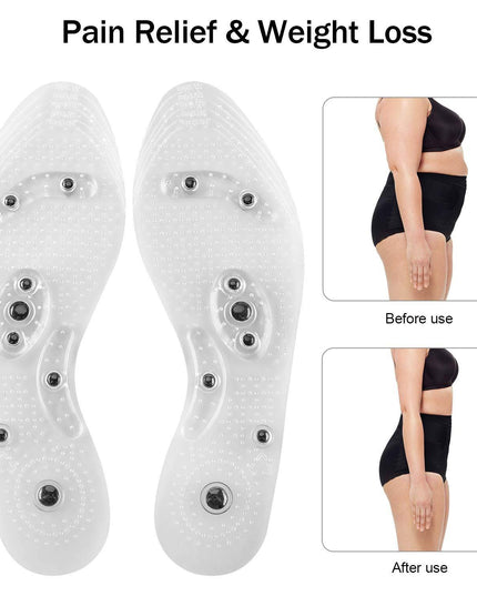 Insoles for Women & Men Cuttable Acupressure Magnetic Massage - Libiyi