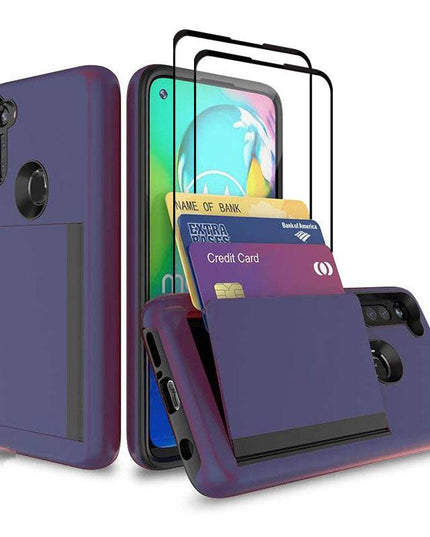 Armor Protective Card Holder Case for Samsung A11(US) With 2-Pack Screen Protectors - Libiyi