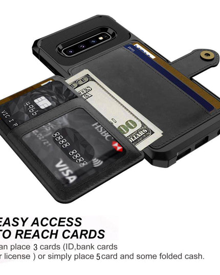 Phone Bags - Leather Flip Wallet Photo Holder Hard Back Cover For Samsung - Libiyi