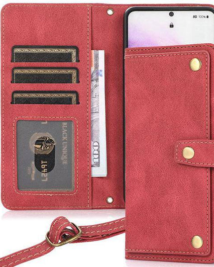 Leather Crossbody Shockproof Wallet Phone Case for Samsung S21 - Libiyi