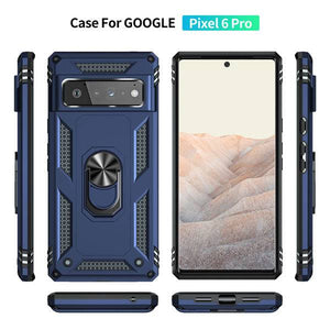 2022 Luxury Armor Ring Bracket Phone case For Google Pixel 6 Pro With 2-Pack Screen Protectors - Libiyi