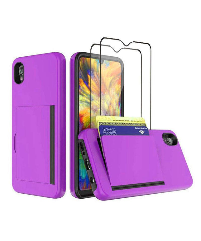 Armor Protective Card Holder Case for Samsung A10e With 2-PACK Screen Protectors - Libiyi