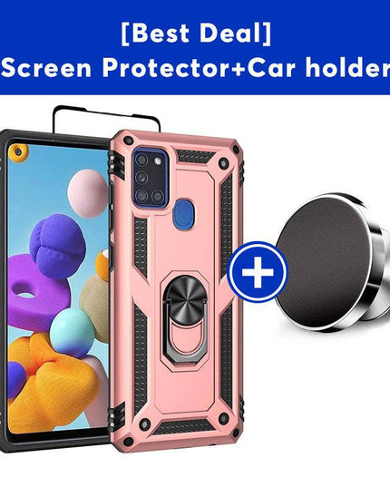 Luxury Armor Ring Bracket Phone Case For Samsung A21S-Fast Delivery - Libiyi