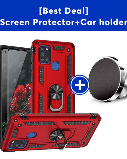 Luxury Armor Ring Bracket Phone Case For Samsung A21S-Fast Delivery - Libiyi