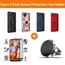 Load image into Gallery viewer, Samsung A42(5G) Luxury Armor Ring Bracket Phone Case With 2-Pack Tempered Glass Screen Protectors - Libiyi