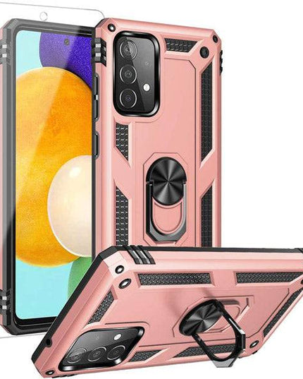 Samsung A72(4G) Luxury Armor Ring Bracket Phone Case With 1-Pack Screen Protector - Libiyi