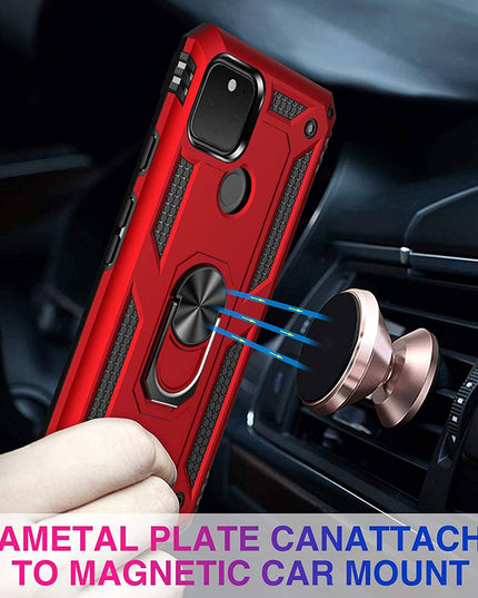 2022 Luxury Armor Ring Bracket Phone case For Google Pixel 4A With 2-Pack Screen Protectors - Libiyi