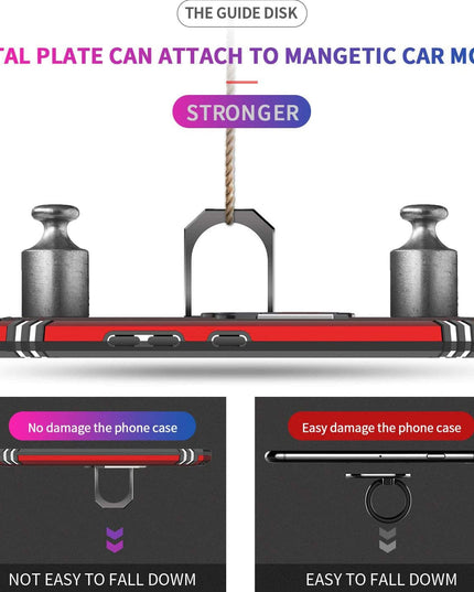 Luxury Armor Ring Bracket Phone Case For LG K51 With [2 Pack] Screen Protectors - Libiyi