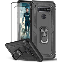 Load image into Gallery viewer, Luxury Armor Ring Bracket Phone Case For LG K51 With [2 Pack] Screen Protectors - Libiyi
