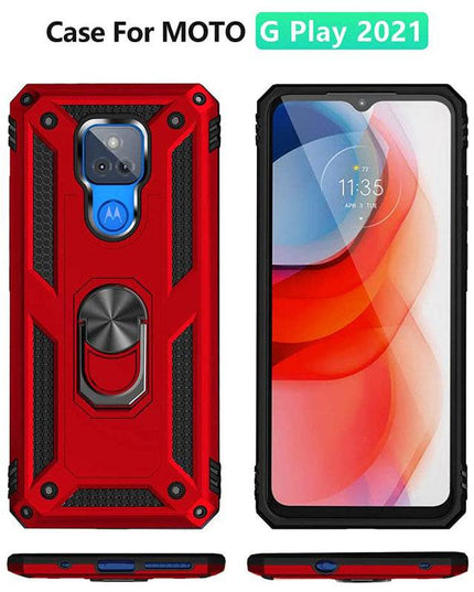 Luxury Armor Ring Bracket Phone case For Moto E7&E7 Plus With Screen Protector - Libiyi