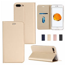 Laden Sie das Bild in den Galerie-Viewer, Solid Color Voltage Pull-in Flip Leather Case For Iphone - Libiyi
