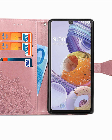 2022 Luxury Embossed Mandala Leather Wallet Flip Case for Samsung A21 - Libiyi