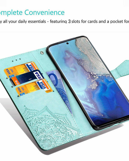 2022 Luxury Embossed Mandala Leather Wallet Flip Case for Samsung A21 - Libiyi