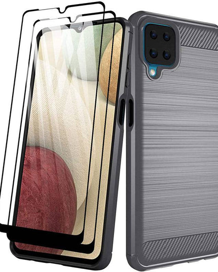 Luxury Carbon Fiber Case For Samsung A12 With 2-Pack Screen Protectors - Libiyi