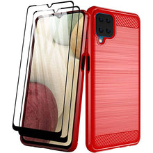 Load image into Gallery viewer, Luxury Carbon Fiber Case For Samsung A12 With 2-Pack Screen Protectors - Libiyi