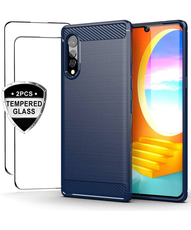 Luxury Carbon Fiber Case For LG Velvet With 2-Pack Screen Protectors - Libiyi