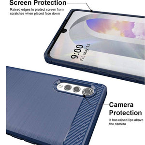 Luxury Carbon Fiber Case For LG Velvet With 2-Pack Screen Protectors - Libiyi