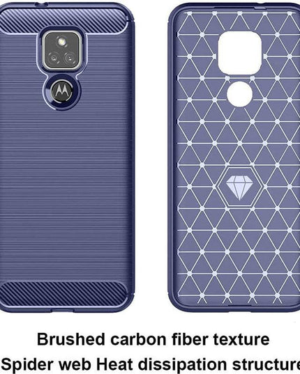 Luxury Carbon Fiber Case For Moto E7 With Screen Protector - Libiyi