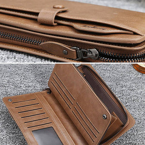 Men Long Fashion Wallets Desigh Zipper Card Holder - Libiyi