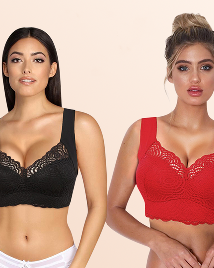 EXTRA LIFT - Ultimate Lift Stretch Full-Figure Seamless Lace Cut-Out Bra - Libiyi