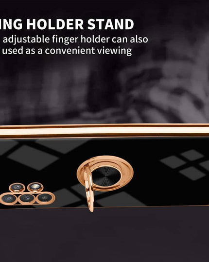 Slim Thin Finger Ring Stand Electroplated Silicone Case For Samsung A32(5G) - Libiyi