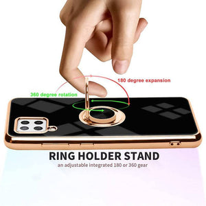 Slim Thin Finger Ring Stand Electroplated Silicone Case For Samsung A42(5G) - Libiyi