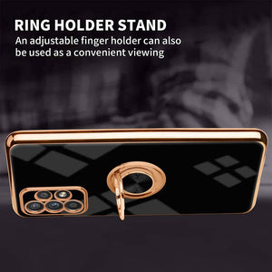 Slim Thin Finger Ring Stand Electroplated Silicone Case For Samsung A52(4G/5G) - Libiyi