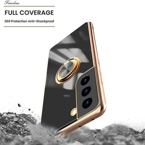 Shiny Plating Built-in Finger Ring Case For Samsung S21 - Libiyi
