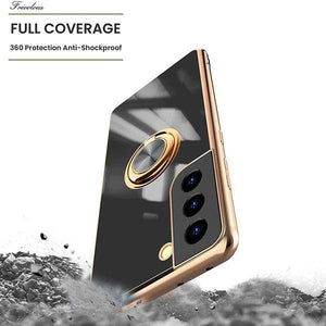 Shiny Plating Built-in Finger Ring Case For Samsung S21 Plus - Libiyi