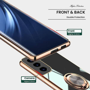Shiny Plating Built-in Finger Ring Case For Samsung S21 Plus - Libiyi
