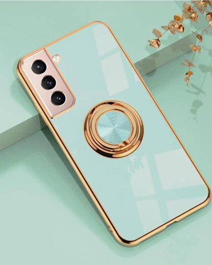 Shiny Plating Built-in Finger Ring Case For Samsung S21 Plus - Libiyi