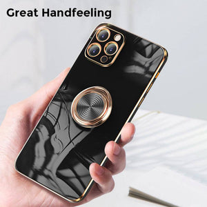 Shiny Plating Built-in Finger Ring Case For iPhone 12 Series - Libiyi