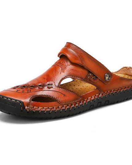 Libiyi Men's Casual Breathable Handmade Leather Sandals - Libiyi