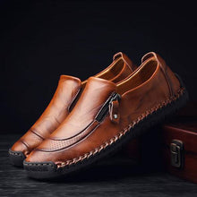 Laden Sie das Bild in den Galerie-Viewer, Libiyi Men Hand Stitching Zipper Slip-ons Leather Shoes - Libiyi