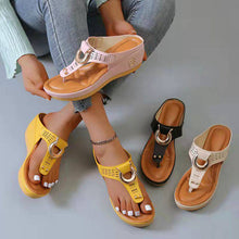 Laden Sie das Bild in den Galerie-Viewer, Libiyi Ladies Flip Flop Wedge slippers - Libiyi