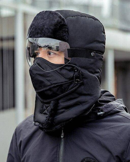 Unisex Winter Warm Hat with Windproof Facemask and Windproof Glasses - Libiyi