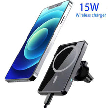 Laden Sie das Bild in den Galerie-Viewer, 15W Fast Wireless Magnetic Strong Suction Charger Car Holder Air Vent Bracket For iPhone - Libiyi