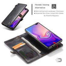 Laden Sie das Bild in den Galerie-Viewer, Samsung  Wallet Magnetic Case With Wrist Strap Detachable 2 in 1 Back Cover - Libiyi