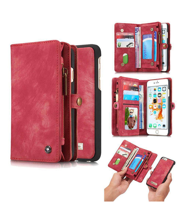 Zipper Wallet Magnetic Case Detachable 2 in 1 Cover For iPhone - Libiyi