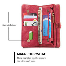 Load image into Gallery viewer, Zipper Wallet Magnetic Case Detachable 2 in 1 Cover For iPhone - Libiyi