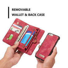 Carregar imagem no visualizador da galeria, Zipper Wallet Magnetic Case Detachable 2 in 1 Cover For iPhone - Libiyi