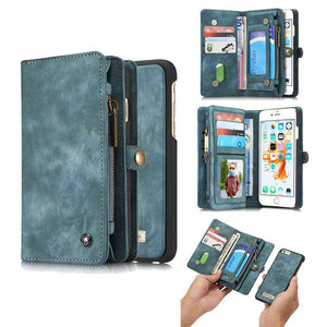 Zipper Wallet Magnetic Case Detachable 2 in 1 Cover For iPhone - Libiyi