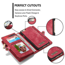 Laden Sie das Bild in den Galerie-Viewer, Zipper Wallet Magnetic Case Detachable 2 in 1 Cover For iPhone - Libiyi