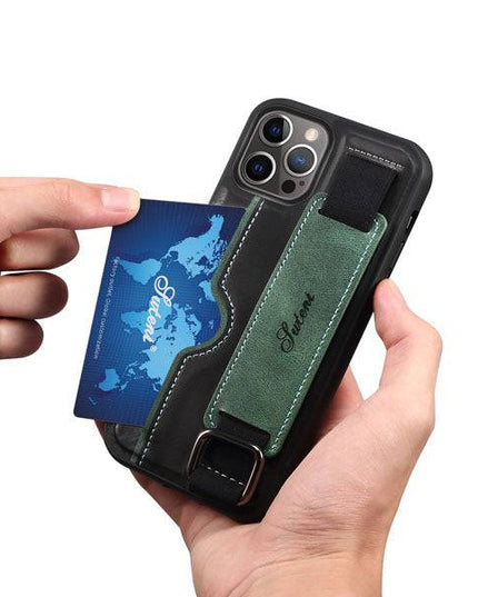 2022 Protective Leather Kickstand Wristband Case For iPhone - Libiyi